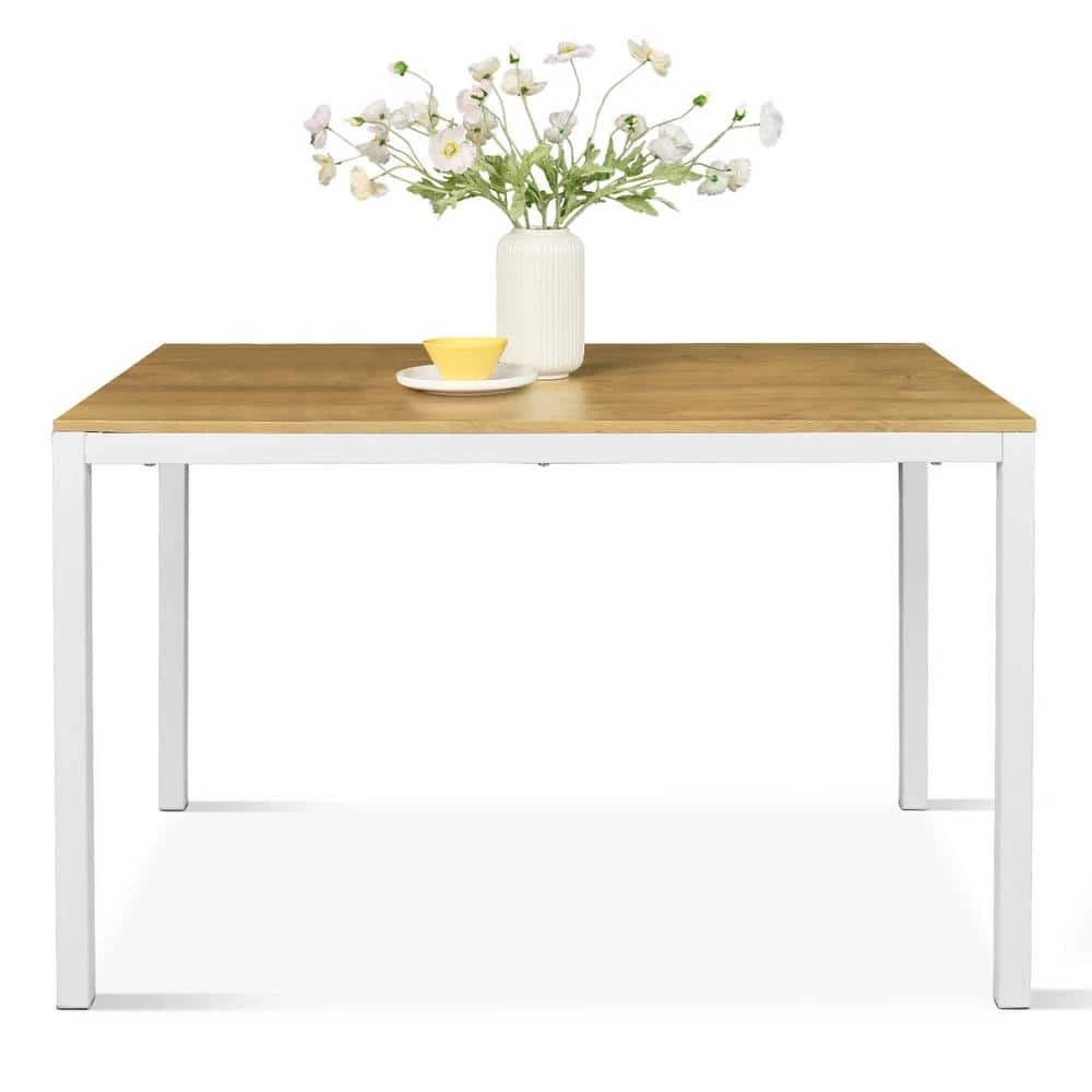 47 in. x 32 in. Rectangle White MDF Wood Dining Table by Elevens 3 47 in. x 32 in. Rectangle White MDF Wood Dining Table by Elevens