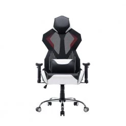 White Mesh Gaming Chair with Lumbar Support by HOMEFUN