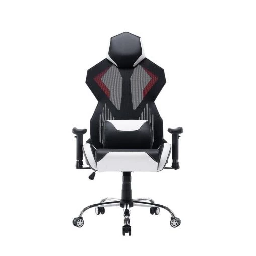 White Mesh Gaming Chair with Lumbar Support by HOMEFUN 7 White Mesh Gaming Chair with Lumbar Support by HOMEFUN -Cheap LR Home Store white homefun gaming chairs hfhdof 037 64 1000