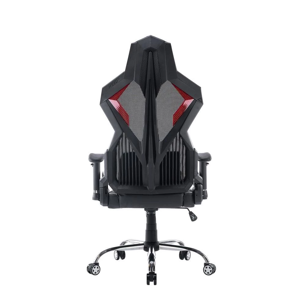 White Mesh Gaming Chair with Lumbar Support by HOMEFUN 5 White Mesh Gaming Chair with Lumbar Support by HOMEFUN - Image 3