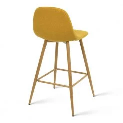 Yellow Fabric Upholstered Low Back 25 in. Seat Height Metal Frame Counter Stool (Set of 2)(19 in. W x 36 in. H) by Elevens -Cheap LR Home Store yellow elevens bar stools spoon counter yellow 1f 1000