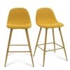 Yellow Fabric Upholstered Low Back 25 in. Seat Height Metal Frame Counter Stool (Set of 2)(19 in. W x 36 in. H) by Elevens 2 Yellow Fabric Upholstered Low Back 25 in. Seat Height Metal Frame Counter Stool (Set of 2)(19 in. W x 36 in. H) by Elevens -Cheap LR Home Store yellow elevens bar stools spoon counter yellow 64 1000