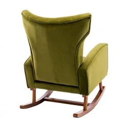 Yellow Green Modern Velvet Upholstered Wingback Rocking Armchair with Wood Base by HOMEFUN -Cheap LR Home Store yellow green homefun accent chairs hfhdsn 199yg 1f 1000