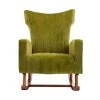 Yellow Green Modern Velvet Upholstered Wingback Rocking Armchair with Wood Base by HOMEFUN -Cheap LR Home Store yellow green homefun accent chairs hfhdsn 199yg 64 1000